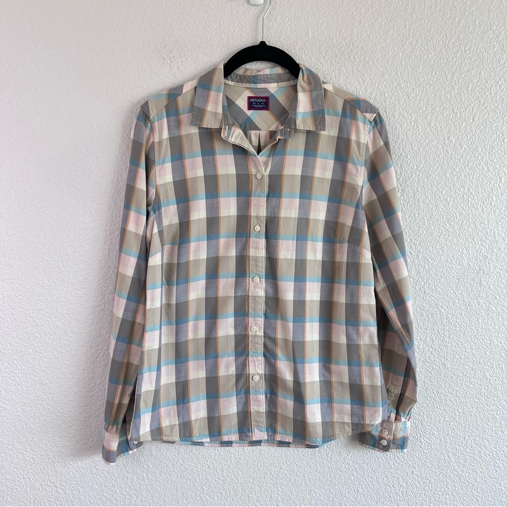 UNTUCKit Sofia Plaid Pastel Long Sleeve Button Down Shirt